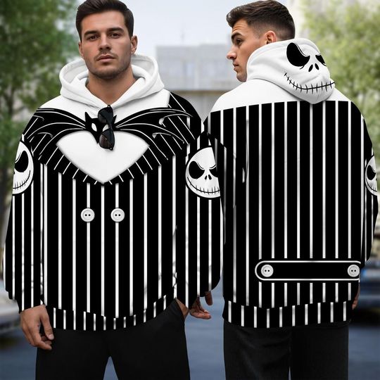 Discover Jack Skellington 3D Full Over Print Hoodie, Jack Skellington Cosplay Sweatshirt