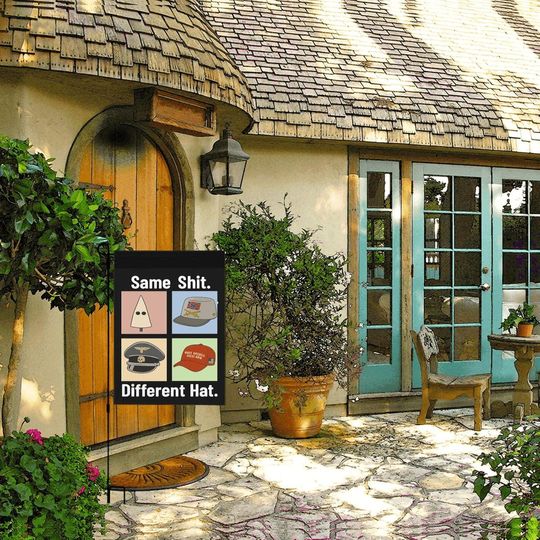 Discover Same Shit Different Hat Garden Flag, Funny Outdoor Banner