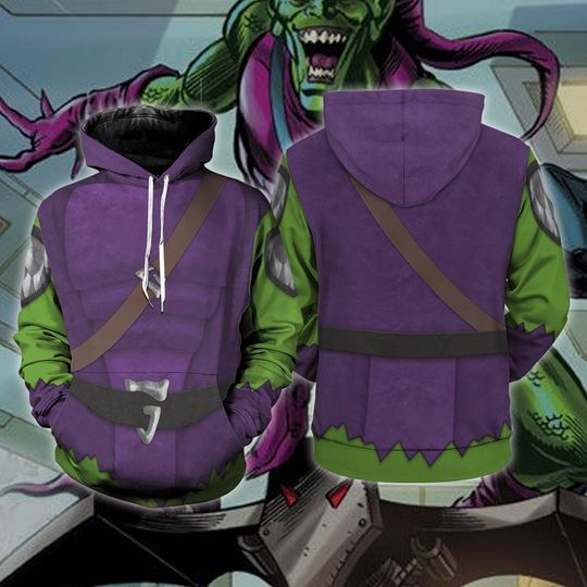 Green Goblin 3D Full Over Print Hoodie, Green Goblin Cosplay Sweatshirt