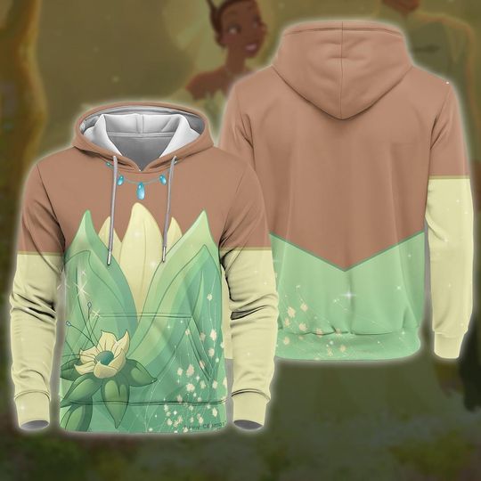 Tiana Princess 3D Full Over Print Hoodie, Halloween Cosplay Sweatshirt