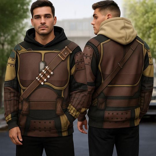 The Mandalorian Suit 3D Hoodie, Din Djarin The Mandalorian Halloween Cosplay Shirt