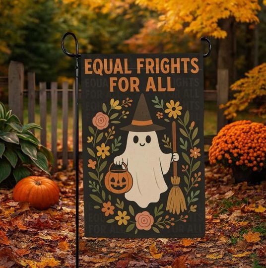 Discover Halloween Garden Flag with Ghost, Pumpkin, and Dachshund