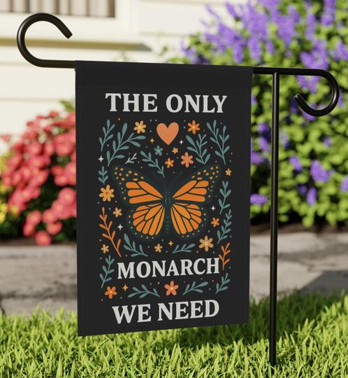 Orange Monarch Garden Flag - Political & Butterfly Decor for Yard