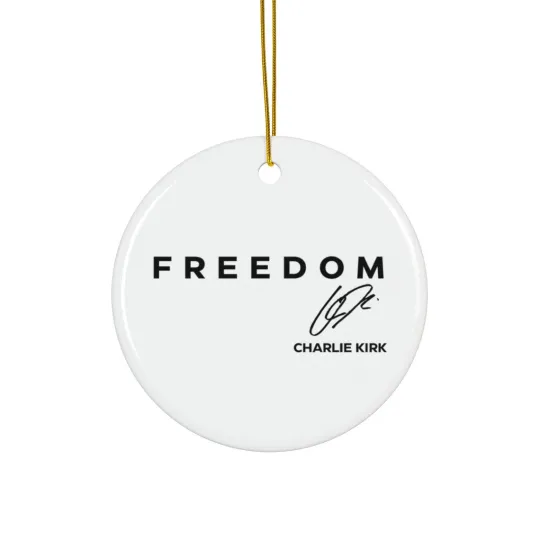 Charlie Kirk Christmas Ornament, Freedom Design, Turning Point USA Holiday Decor