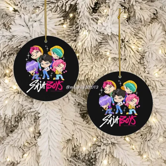 Saja Boys Chibi Band Ornament – Cute K-Pop Group Christmas Tree Decoration