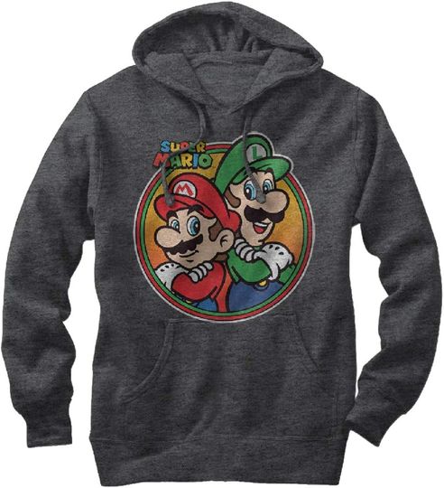 Discover Fifth Sun Men's Nintendo Mario Luigi Back to Back Pull Over Hoodie
