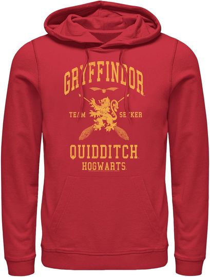 Discover Fifth Sun Men's Harry Potter Gryffindor Quidditch Gold Team Seeker Pull Over Hoodie