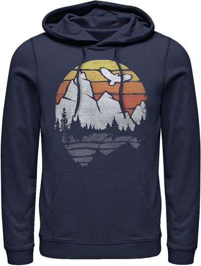 Discover Fifth Sun Men's Lost Gods Eagle Retro Mountain Scene Pull Over Hoodie