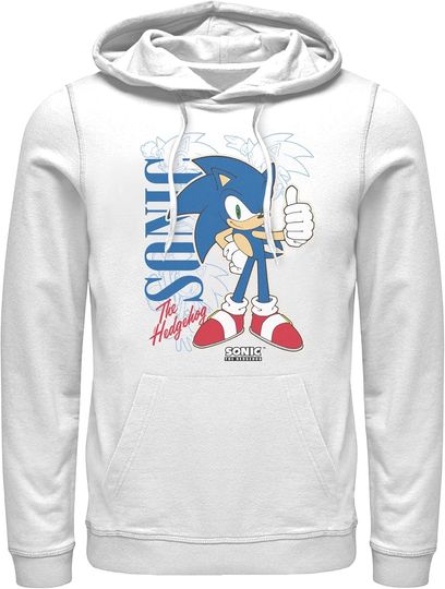 Fifth Sun Men's Sonic the Hedgehog Thumbs Up Pull Over Hoodie