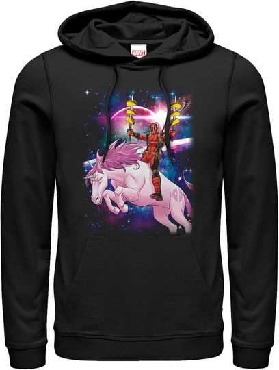 Men's Marvel Taco Deadpool on Space Unicorn Pull Over Hoodie