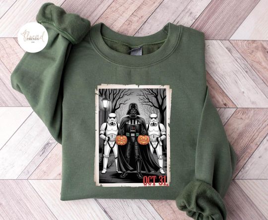 Star Wars Halloween Sweatshirt, Spooky Darth Vader Sweatshirt, Star Wars Oct 31 Sweatshirt, Halloween Stormtrooper Party Spooky Gift For Kid
