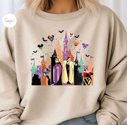 Discover Disney Villains Tee, Disney Halloween Shirt, Halloween Castle Sweatshirt, Villains Castle Princess Evil Characters Party Hoodie Gift For Her
