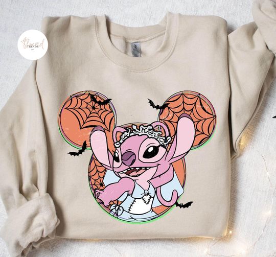 Discover Disney Angel Halloween Costume Tee, Disneyland Halloween Family Matching Sweatshirt, Stitch And Angel Halloween Hoodie Spooky Season Gift