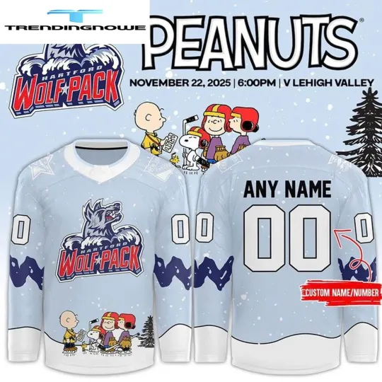 Discover Personalized Hartford Wolf Pack Pea.nuts Night 2025 Hockey Shirt Unisex Apparel