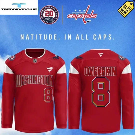 Discover Custom Washington Capitals Red Nationals 20th Anniversary Seasons Hockey Shirt