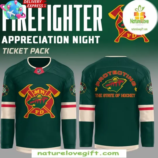 Discover Personalized Minnesota Wild Hockey Shirt Firefighter Appreciation Night Gift