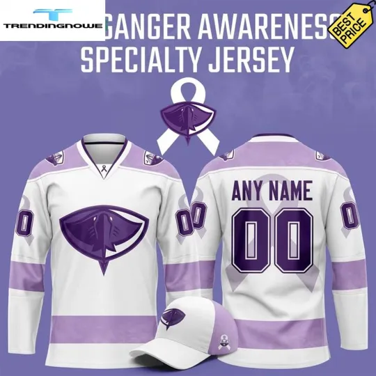 Discover Personalized South Carolina Stingrays Cancer Awareness 2025 Hockey Shirt Gift