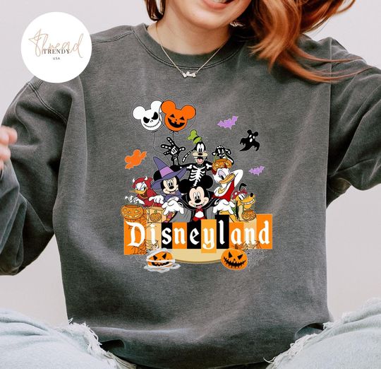 Discover Disney Halloween Mickey And Friends Skeleton Sweatshirt, Disney Skeleton Sweatshirt