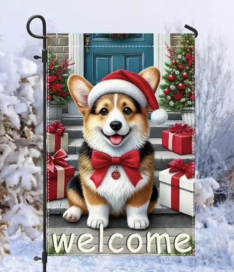 Discover Corgi Garden Flag, Christmas Dog Garden Flag