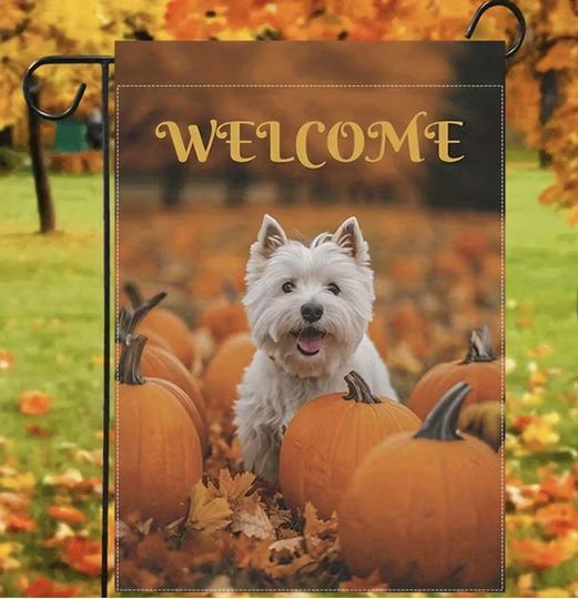 Discover Westie Garden Flag, Fall West Highland Terrier