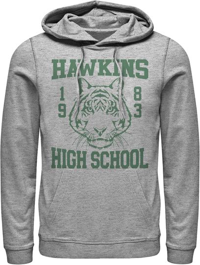 Fifth Sun Men's Stranger Things Hawskin High School Tiger 1983 Pull Over Hoodie