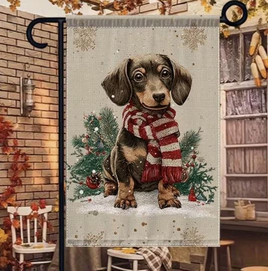 Discover Winter Dog Garden Flag, Dachshund Dog Garden Flag