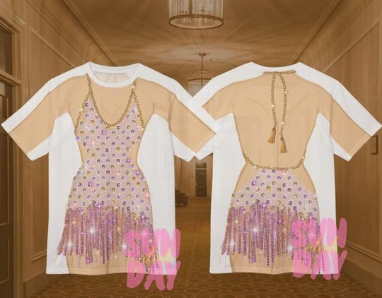 Discover Ophelia Purple Chain Gem Showgirl Dress Shirt