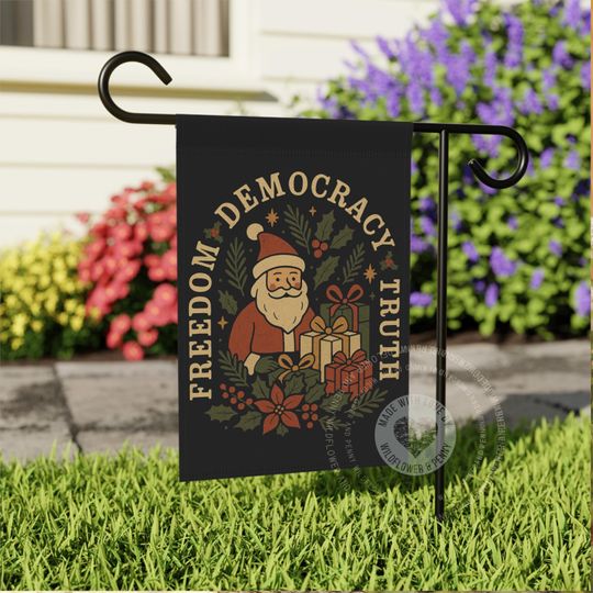 Discover Christmas Santa Garden Flag, Holiday Yard Sign