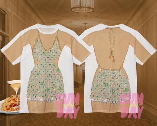 Discover Ophelia Green Chain Gem Showgirl Dress Shirt