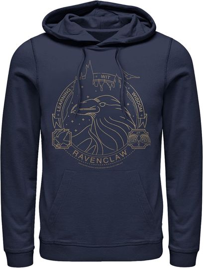 Fifth Sun Men's Harry Potter Ravenclaw House Emblem Pull Over Hoodie