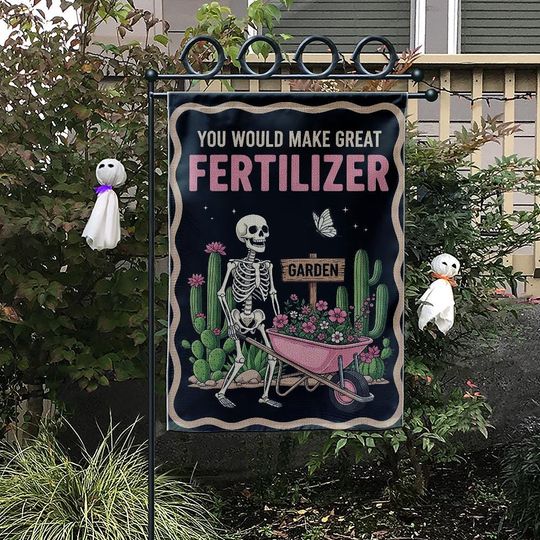 Discover Great Fertilizer Garden Flag, Skeleton Garden Flag, Home & Living Decor