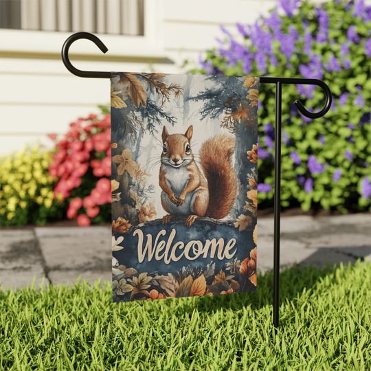 Discover Cottagecore Squirrel Welcome Garden Banner