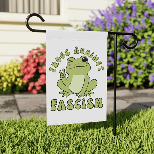Discover Frogs Against Fascism Garden Flag, Cute Frog Yard Flag, Portland Oregon