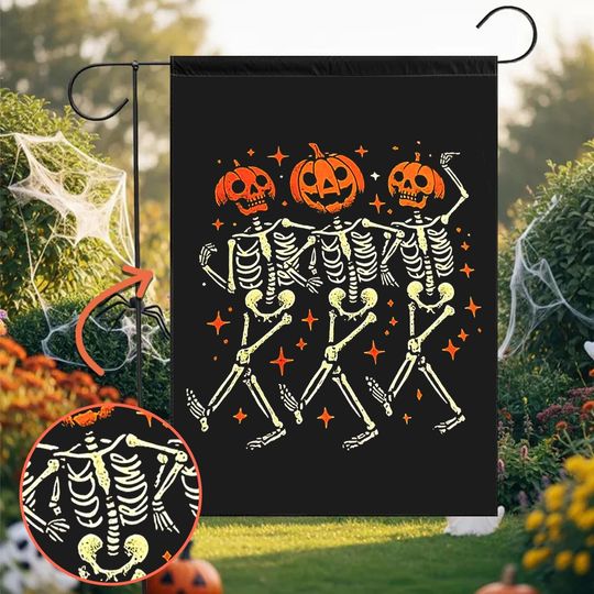 Discover Skeleton Garden Flag - Subtle Fuck Trump, Political Halloween Decor