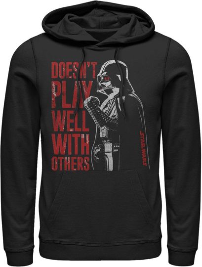 Men's Star Wars Darth Vader Doesn't Play Well Pull Over Hoodie