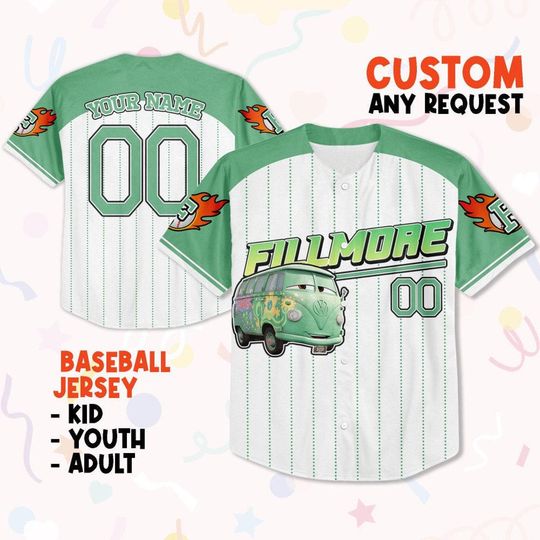 Discover Custom Disney Fillmore Baseball Jersey, Gift for Kids and Women