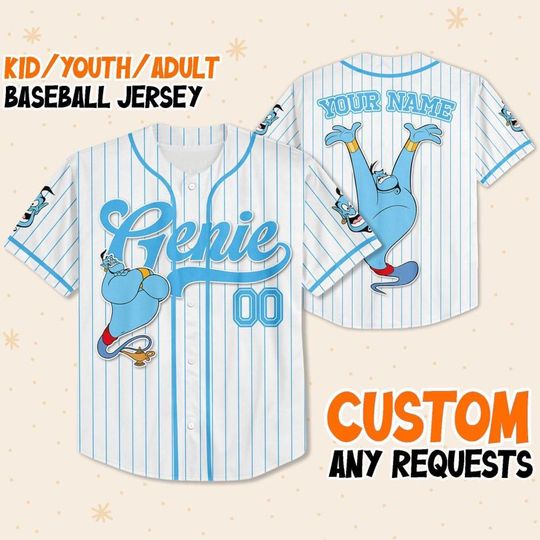 Discover Custom Disney Aladdin Genie Disney Baseball Jersey, Gift for Kids and Women