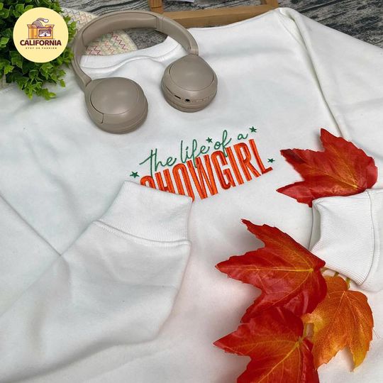 Discover Embroidered Showgirl Shirt, Orange Show Girl Shirt, in my showgirl era, the life of a showgirl, the life of a teacher, showgirl crewneck