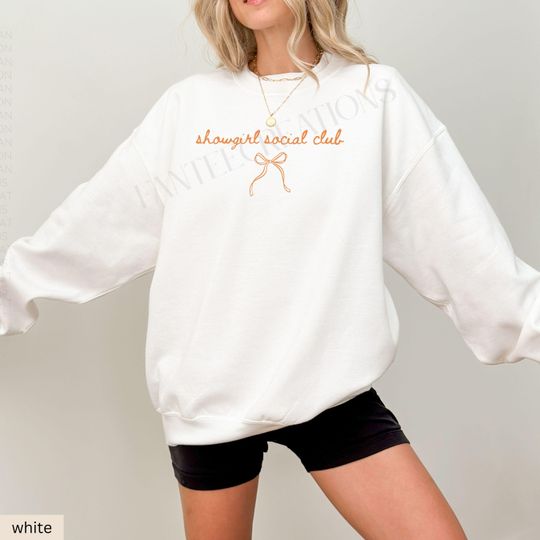Discover Showgirl Soociial Clubb Sweatshirt, Coquette Bow Sweater, Showgirl Era Crewneck, Showgirl Life Top, Country Music Fan Gift, Hoodie for Concert