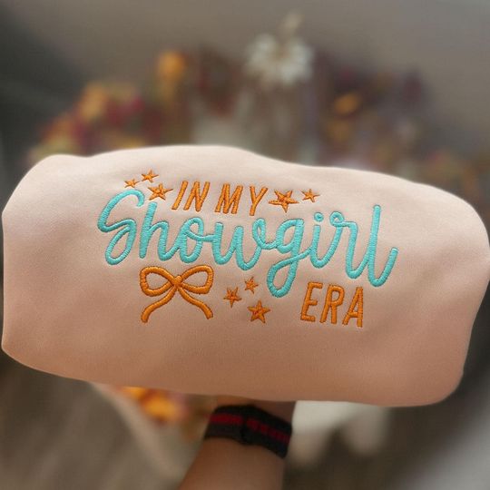 Discover Life of a Showgirl Embroidered Crewneck | Showgirl Shirt | Release Party Shirt | New Music Album | Show Business Baby