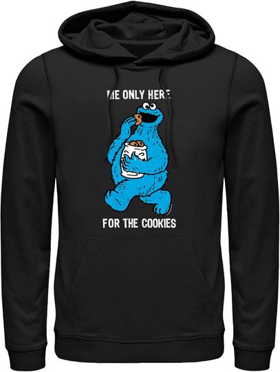 Men's Sesame Street Me Only Here for the Cookies Pull Over Hoodie