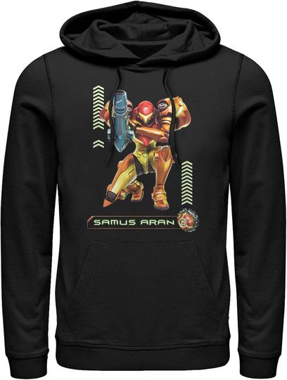 Discover Fifth Sun Men's Nintendo Metroid Samus Pose Pull Over Hoodie