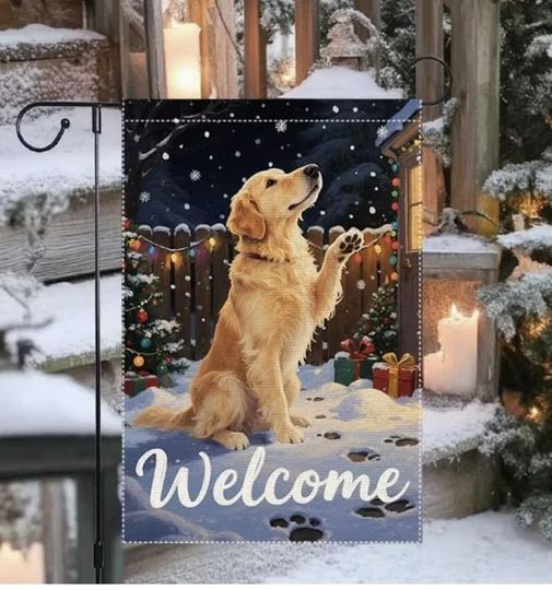 Discover Golden Retriever Garden Flag, Christmas Dog Garden Flag