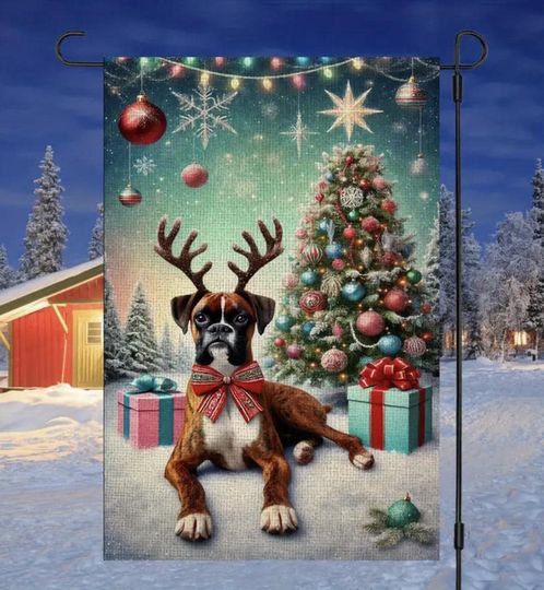 Discover Christmas Dog Garden Flag, Winter Dog Flag