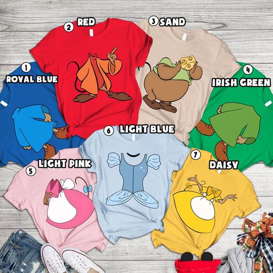 Discover Disneyland Cinderell Halloween Costumes Shirt, Cinderell Princess Costume, Jaq And Gus Mouse Shirt, Halloween Party Group Matching Shirt