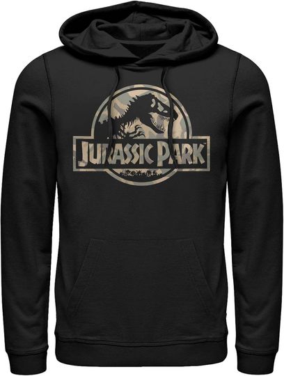 Fifth Sun Jurassic Park Camo Logo Mens Pullover Hoodie