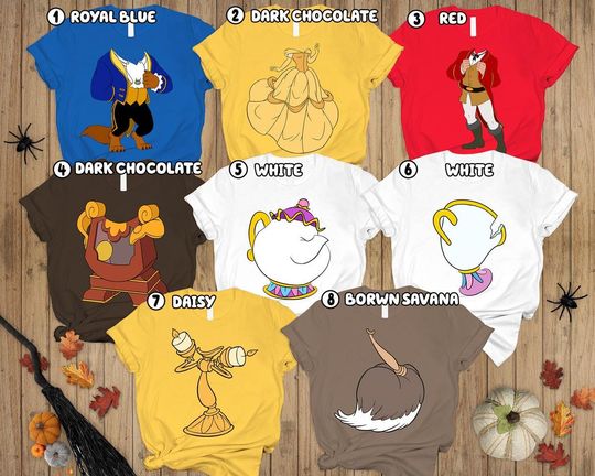 Discover Beauty And The Beast Halloween Costume Shirt, Beast Castle Characters, Halloween Family Matching Trip, Disneyland Halloween, Magic Kingdom