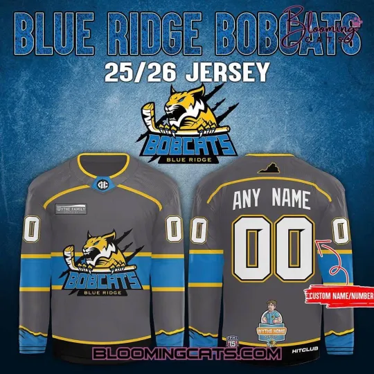 Discover Personalized Blue Ridge Bobcats Pro Hockey Shirt Season 25/26 Grey Fan Apparel