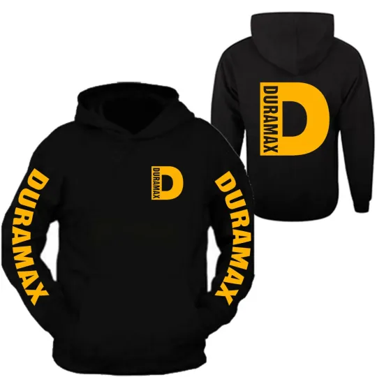 Discover Duramax Yellow Big D Design Color Black Hoodie Hooded Sweatshirt