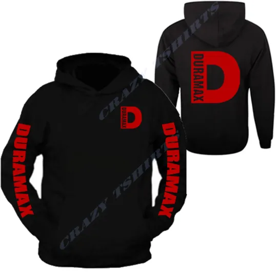 Discover Duramax Red Big D Design Color Black Hoodie Hooded Sweatshirt